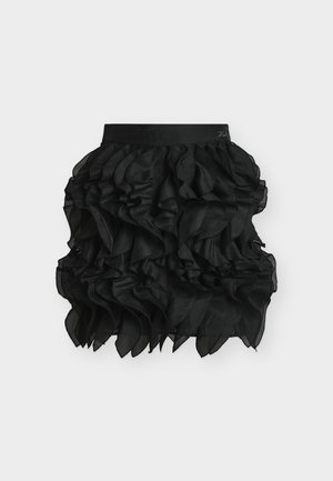 KARL LAGERFELD, RUFFLE SKIRT - Minirock - black