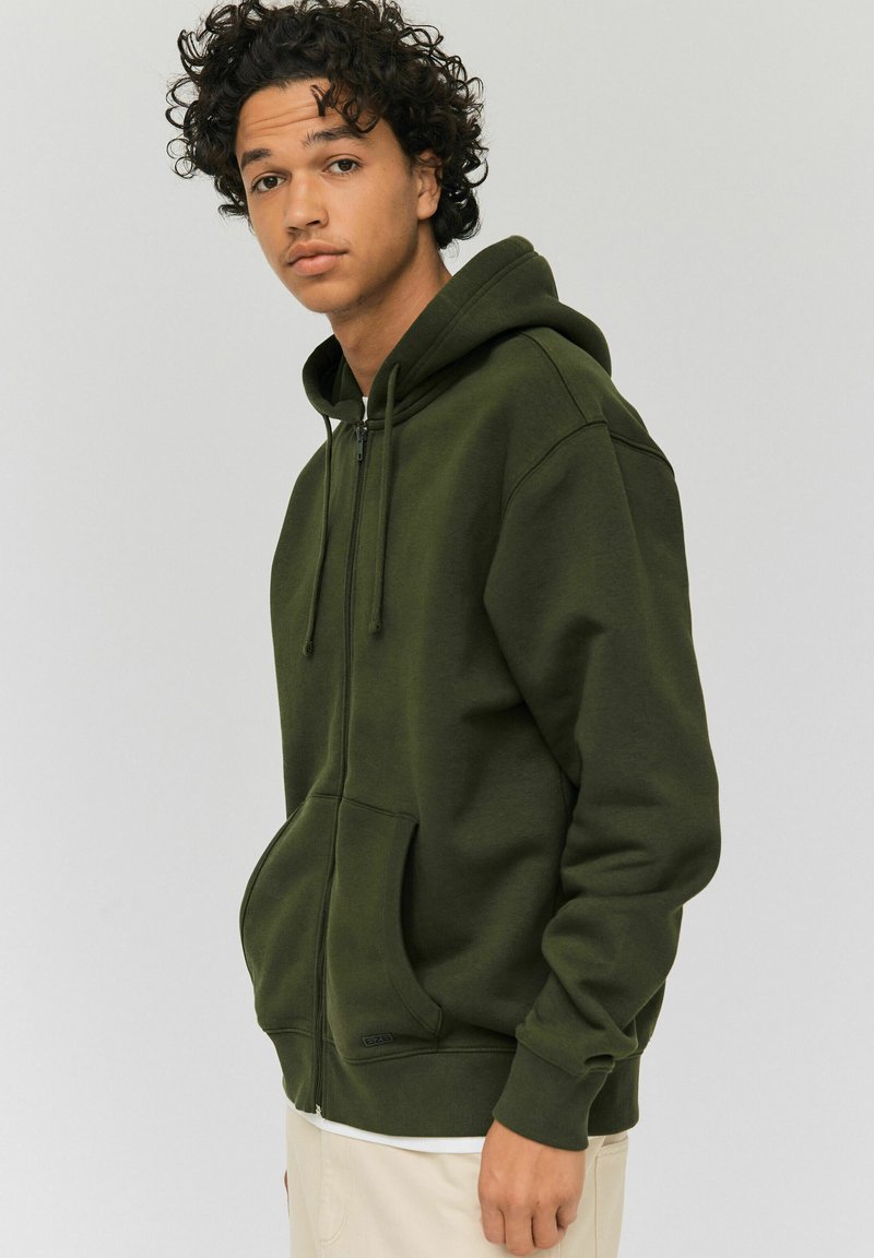 BZB BASIQUE - Sweat zippé - vert kaki