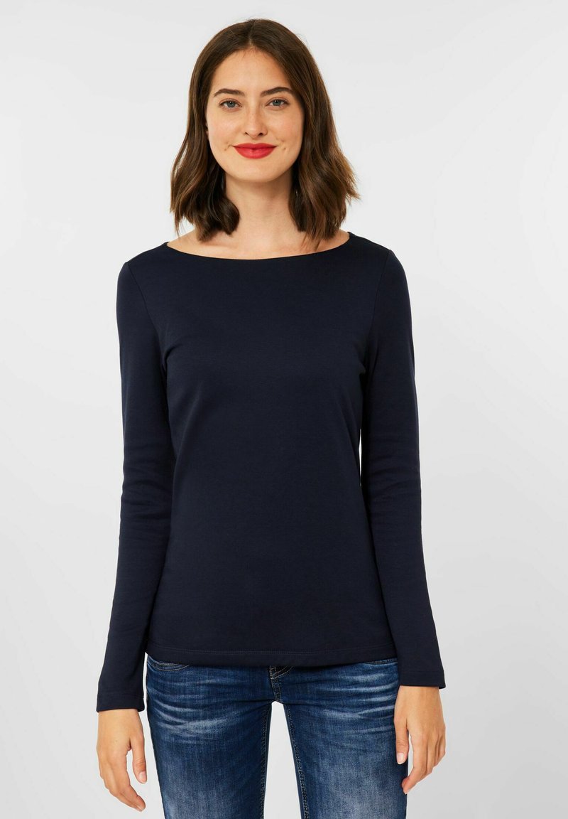 Langarmshirt Mit U Boot Ausschnitt