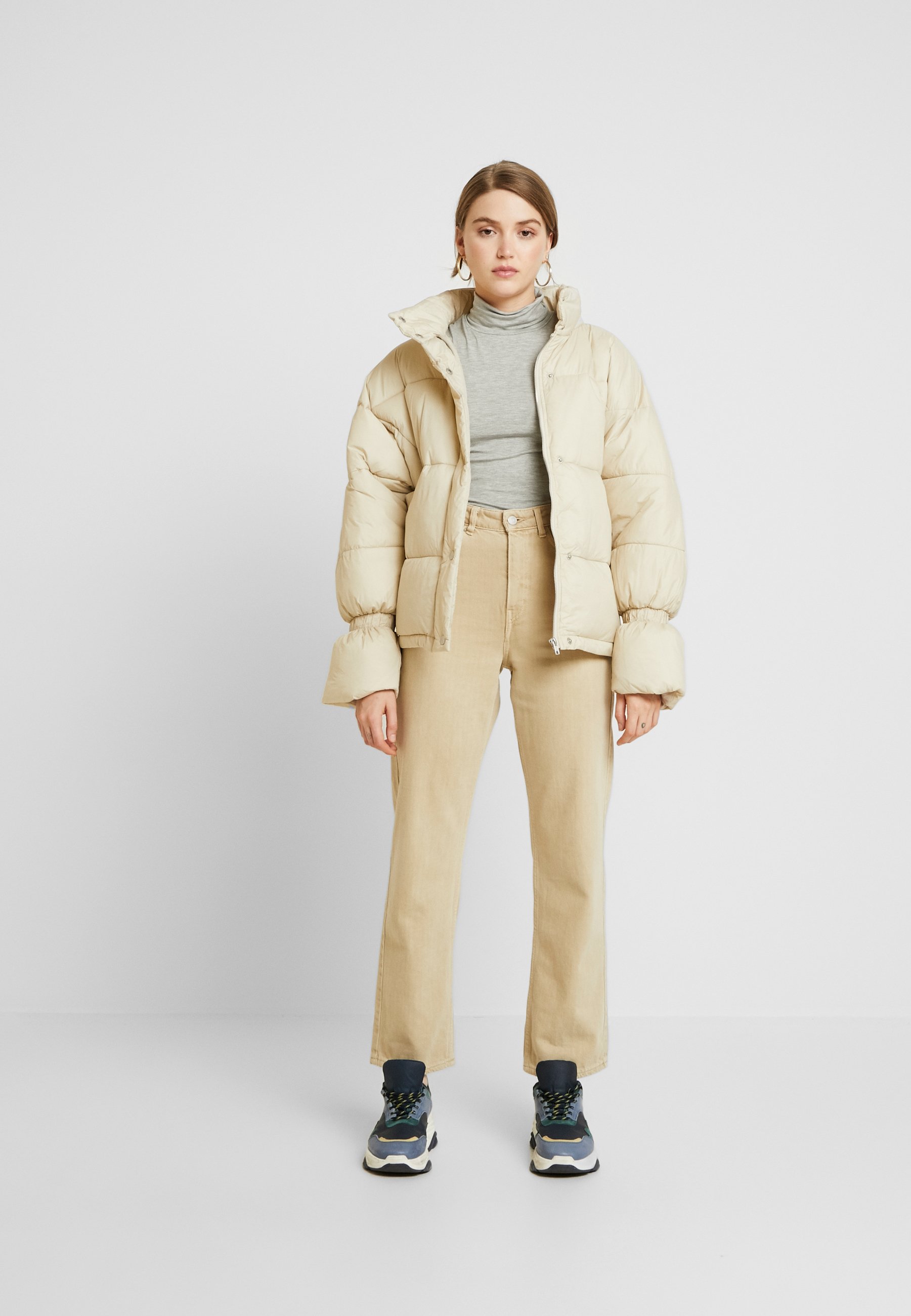 ELASTIC DETAIL PUFFER JACKET Winterjas beige ELASTIC DETAIL PUFFER JACKET Winterjas beige