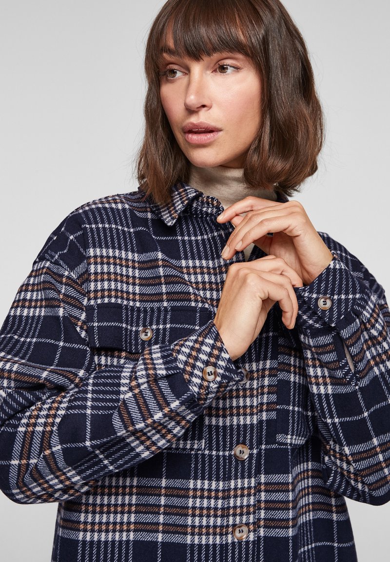 Damen Parkas | s.Oliver Kurzmantel navy check/dunkelblau - DZ45068 Damen Parkas | s.Oliver Kurzmantel navy check/dunkelblau - DZ45068