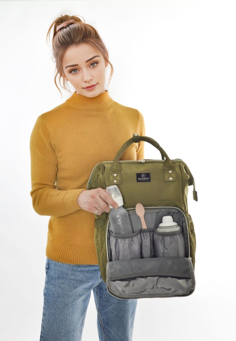 Mimmti DIAPERBAG BACKPACK MIMMTI | BABY BAG | NURSING BAG - Borsa fasciatoio - olive
