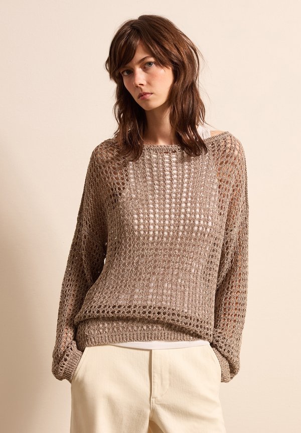 Strickpullover - dark beige