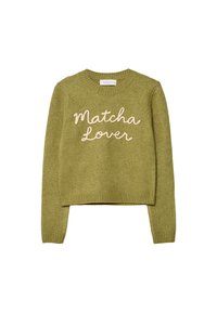 Stradivarius WITH PLACEMENT SLOGAN Maglione evergreen/oliva
