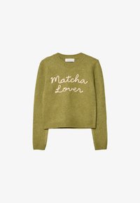 Stradivarius WITH PLACEMENT SLOGAN Maglione evergreen/oliva