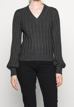 Strickpullover - mottled dark grey