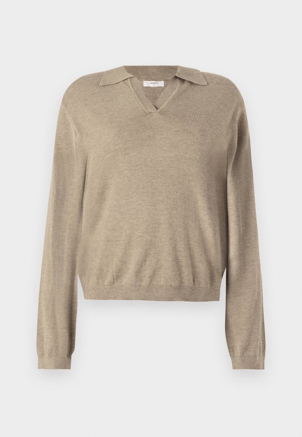 OBJTHESS V NECK - Jumper - fossil melange3