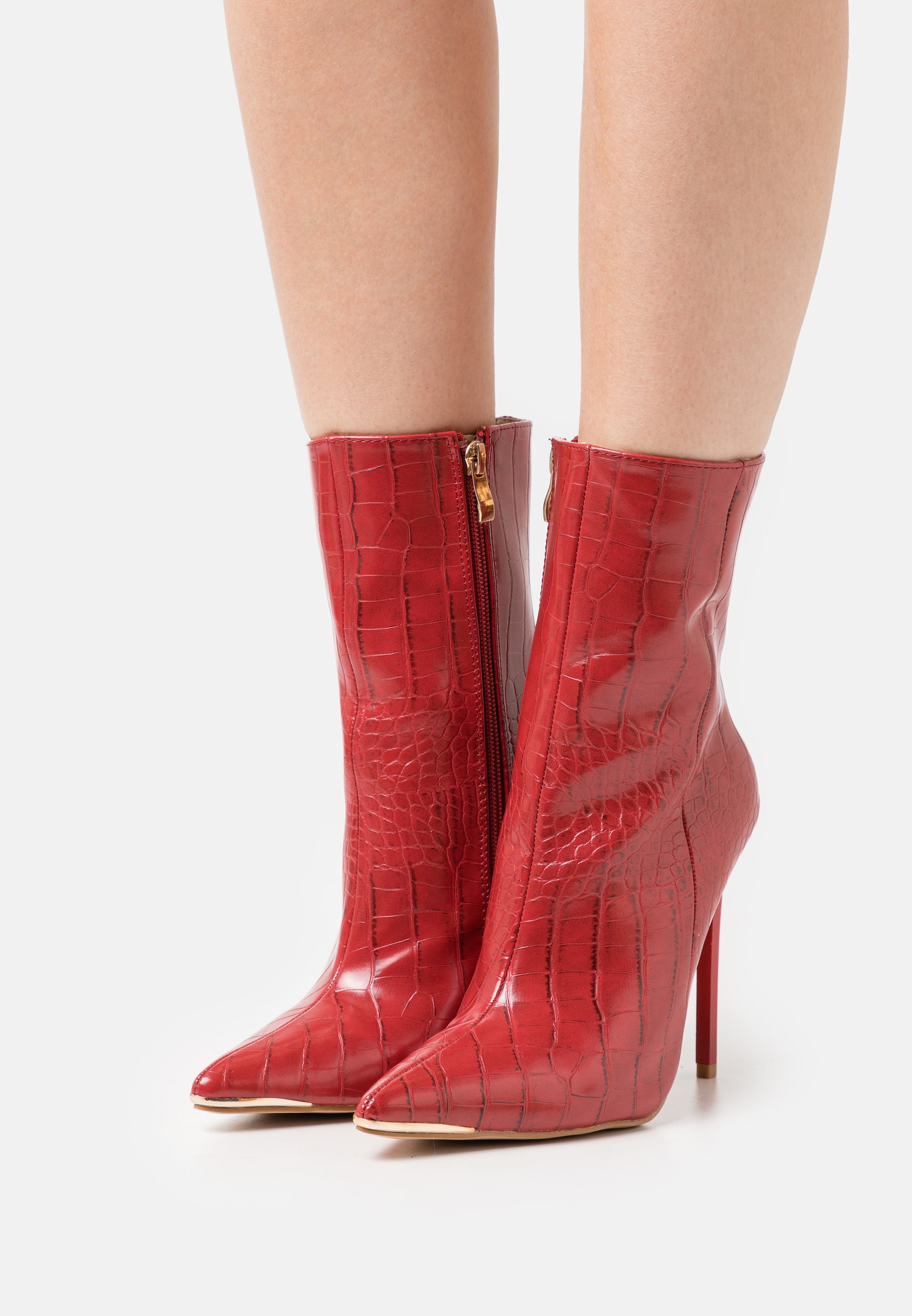 red croc ankle boots