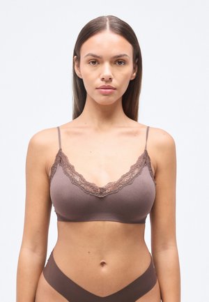 ONLVICKY SCOOP NECK BRALETTE - Toppe - seal brown