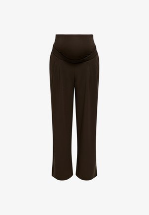 ONLY MATERNITY, TROUSERS OLMBANG WIDE LEG FIT TROUSERS - Pantalon classique - coffee bean