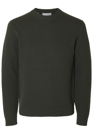 Selected, SLHDANE STRUCTURE CREW NECK - Pulóver - deep forest