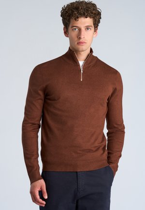 Lindbergh, ECOVERO HALF ZIP - Striktrøje - cappuccino mix