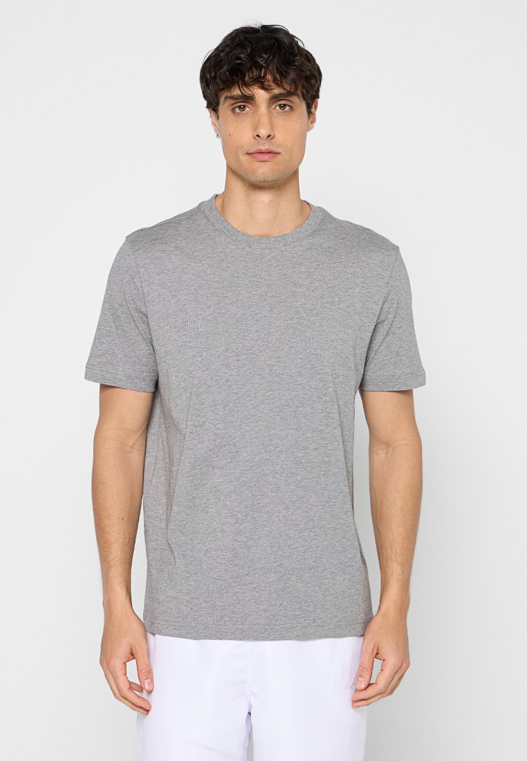 Boss T-shirt print lichtgrijs Boss T-shirt print lichtgrijs