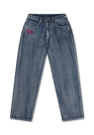Ed Hardy, WOMENS CRAWLING DRAGON WASHED RELAXED JEANS - Jeans Straight Leg - mid blue