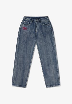 Ed Hardy, WOMENS CRAWLING DRAGON WASHED RELAXED JEANS - Jeans Straight Leg - mid blue