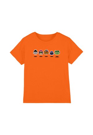 Cotton Soul, TEEN TITANS GO/FLOATING HEADS  UNISEX - Print T-shirt - orange