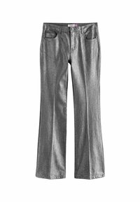 GLITTER COATED  REGULAR FIT - Flared jeans - silver