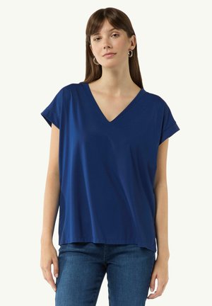 comma FLIESSENDES IM LOOSE FIT - Basic T-shirt - dunkelblau