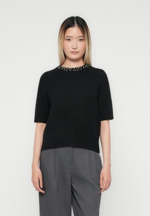 ONLRINA LIFE RHINESTONE O NECK - Strikkegenser - black