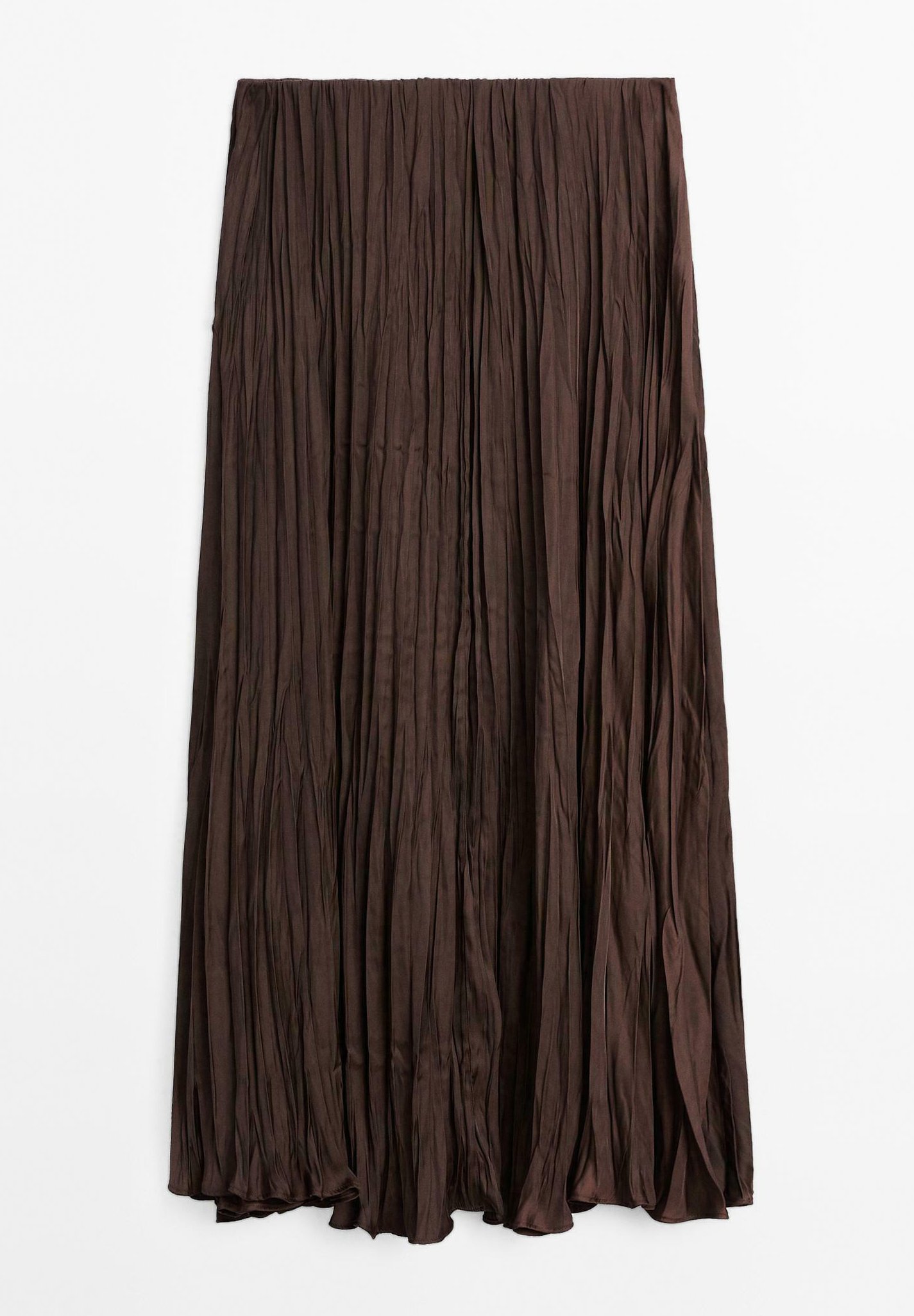 Massimo Dutti LONG FLOWING PLEATED - Pleated skirt - dark