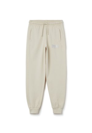 WITH DRAWSTRING AND LOGO PRINT - Pantalones deportivos - cream white