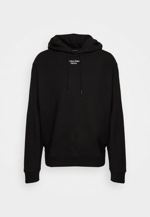 STACKED LOGO - Felpa con cappuccio - black