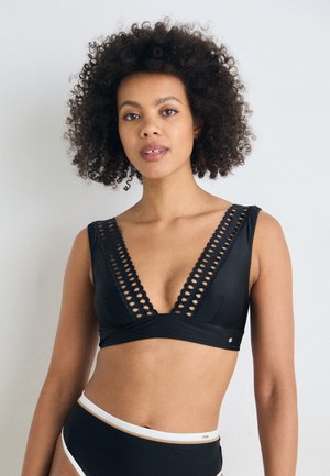 EYELET TRIANGLE - Top de bikini - black