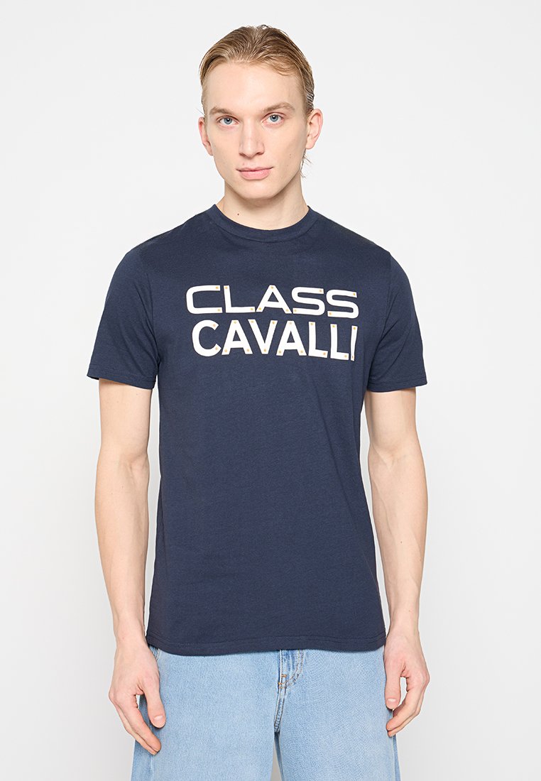 Cavalli Class T-shirt print donkerblauw Cavalli Class T-shirt print donkerblauw