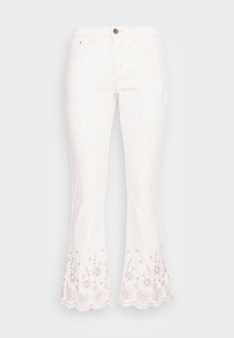 Cream Flared Jeans wit