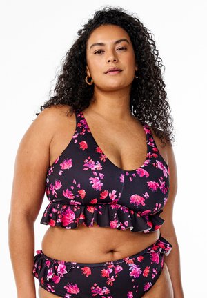 GEBLÜMTES MIT RÜSCHENBESATZ - Bikini top - small pink flo aop