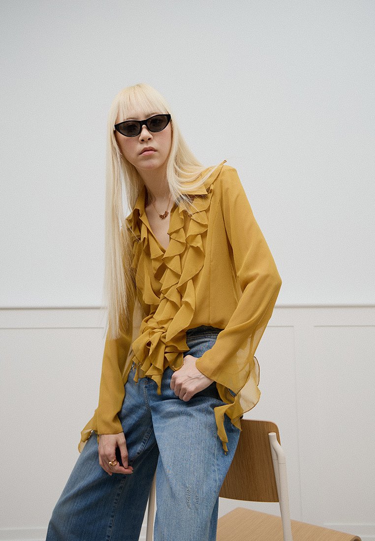 Versace Jeans Couture Overhemdblouse mosterdgeel