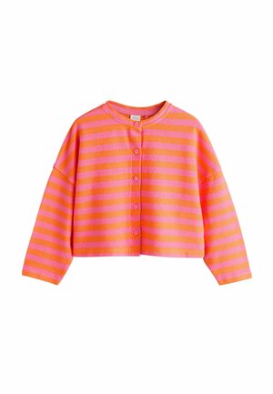 REGULAR FIT - TEXTURED STRIPED  - Cardigan - pink orange