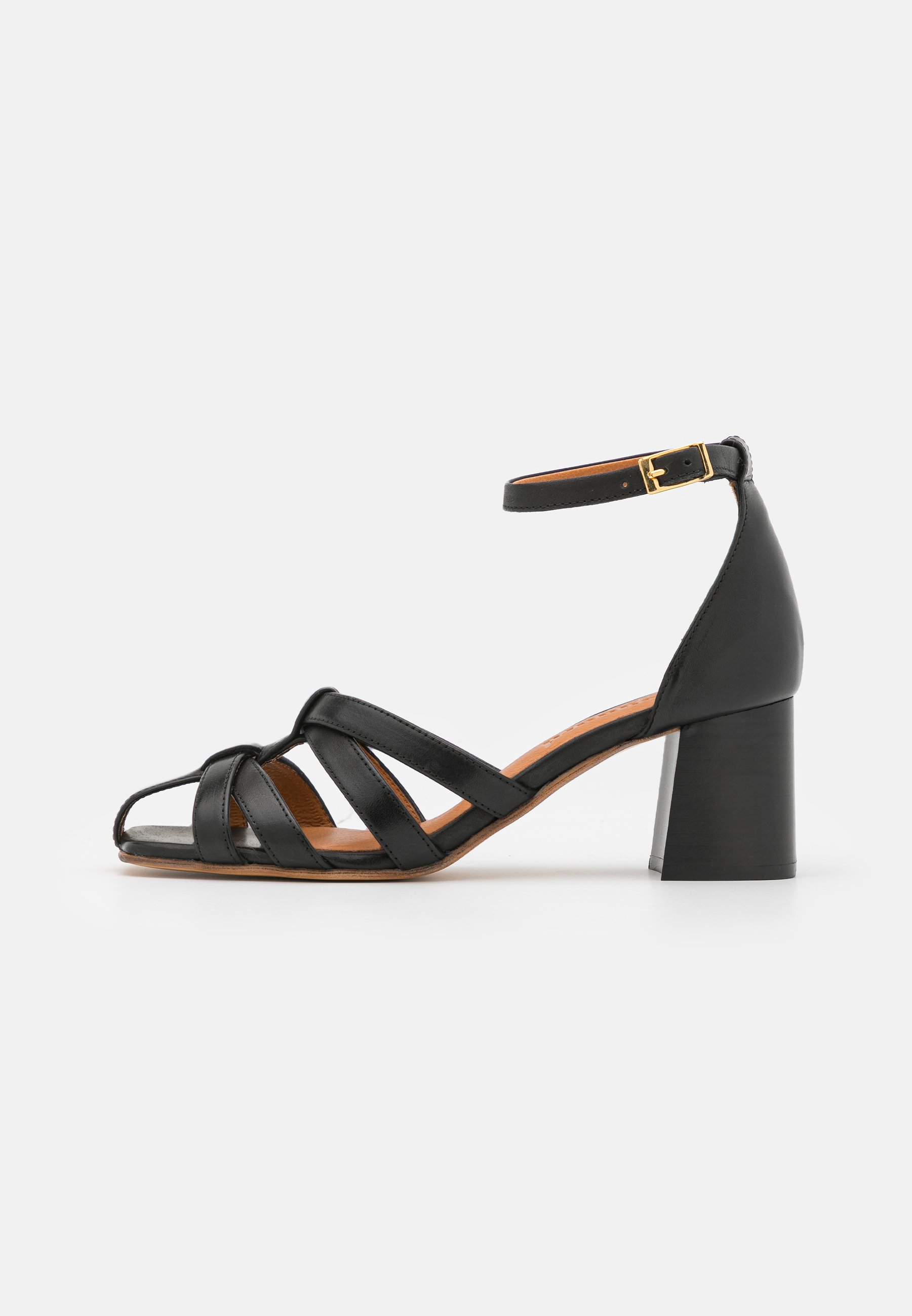 parisian black sandals with heels