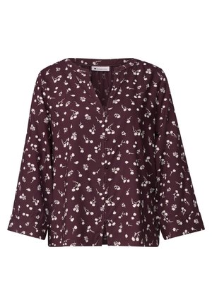 Street One, 3/4-ARM BLUSE MIT SPLIT NECK UND PRINT - Blouse - rustic rouge