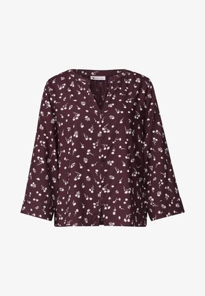 Street One, 3/4-ARM BLUSE MIT SPLIT NECK UND PRINT - Blouse - rustic rouge