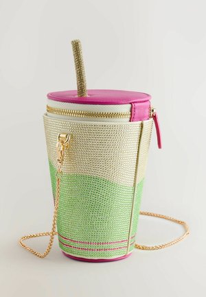 Ümar, tassikujuline kott mitmevärvilises võrgus: kuldne, roheline, roosa; varustatud tõmbluku, kuldsete detailide ja sädeleva õlekõrrega. Kaasas kett-rihm.