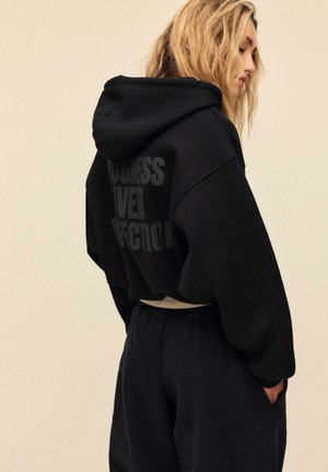 PRINTED HOODED - Sweatjacke - black