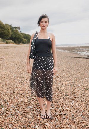POLKA DOT SKIRT - sukňa v tvare A - black
