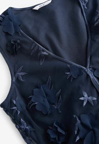 Next 3D FLORAL TEXTURED V-NECK  - REGULAR FIT - Iltapuku - blue navy