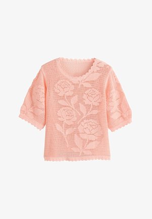 Next, Print T-shirt - coral pink floral