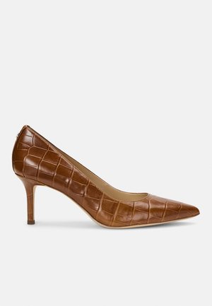 LANETTE CROCODILE EMBOSSED LEATHER PUMP - Klasické lodičky - tobacco