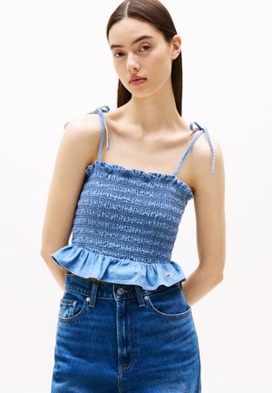 RUCHED CHAMBRAY  - Topper - denim medium