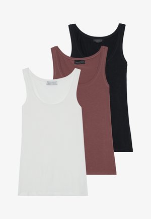 BASIC TANK 3 PACK - Débardeur - black/offwhite/brown