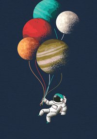watapparel BALLOON SPACEMAN - T-shirt imprimé - french navy