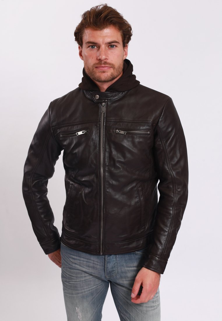 Cooper BERNEZ - Chaqueta de cuero - brown/marrón - Zalando.es