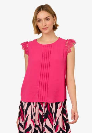CREW NECK FLUTTER SLEEVE - Bluse - hot pink