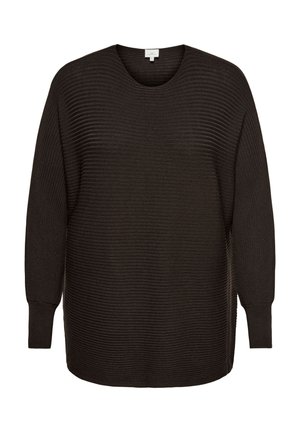ONLY Carmakoma, CARNEW ADALINE LIFE LS PULLOVER KNT NOOS - Strickpullover - coffee bean