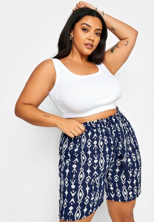 Yours Clothing IKAT PRINT CRINKLE - Bañador corto - navy