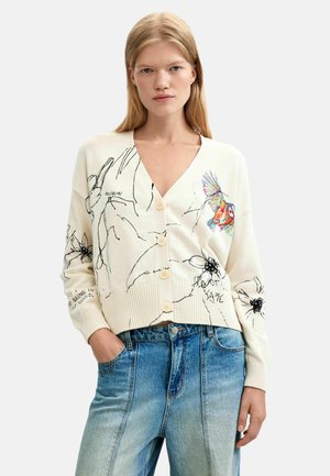 Desigual, FLORAL PRINTED SWEATER - Cardigan - white