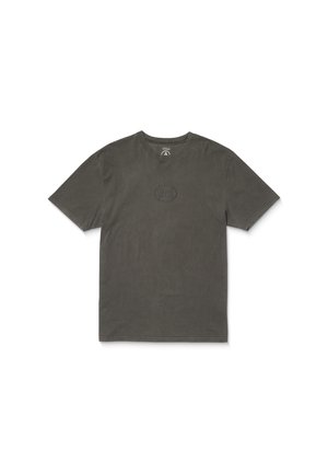 Gray cotton t-shirt with a classic crew neckline, short sleeves, and a subtle embroidered logo in the center. Soft texture and relaxed fit.